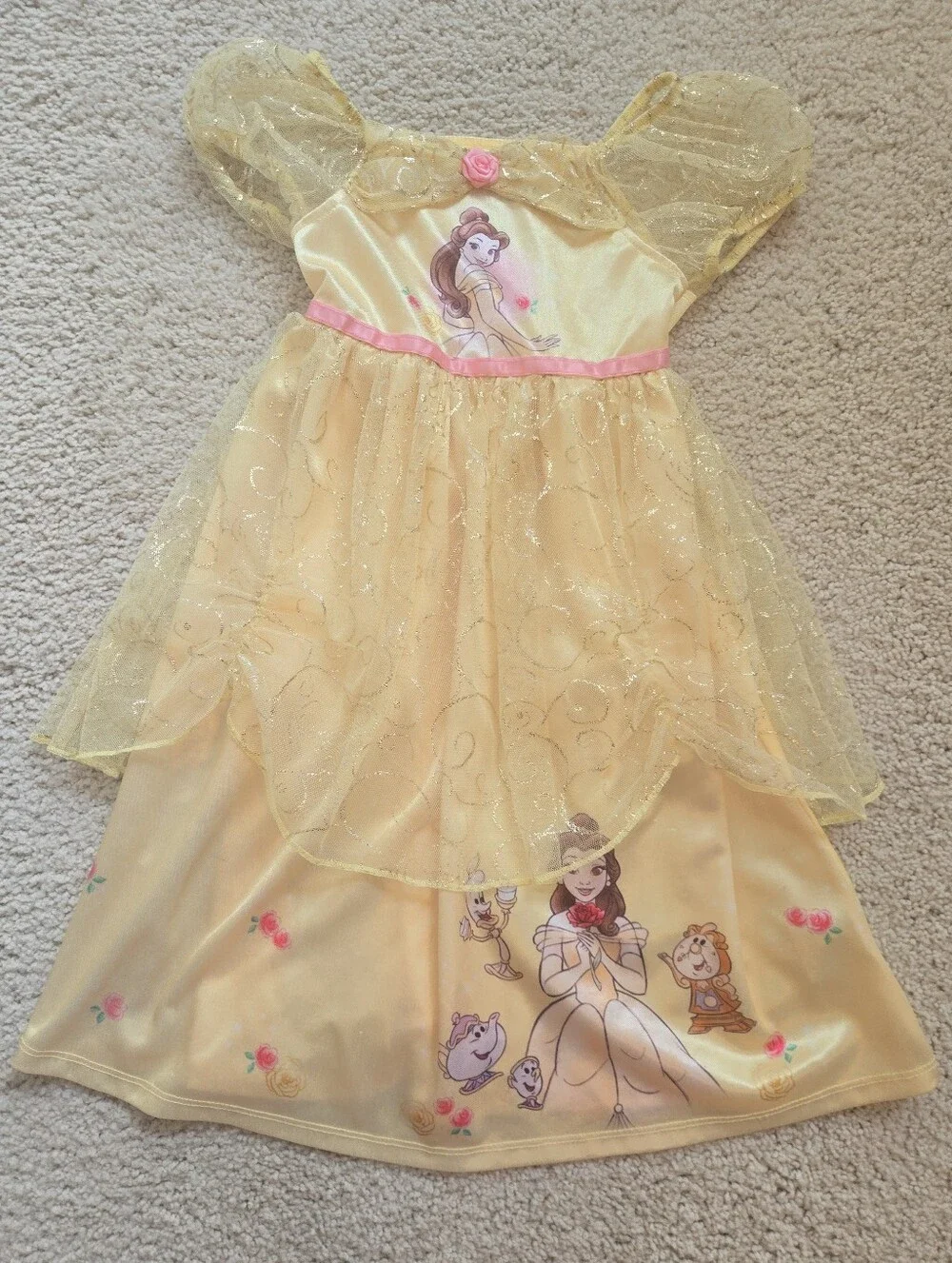 Lot Of 3 Disney Frozen & Belle Nightgown/Dress Up Dresses - Picture 3 of 7